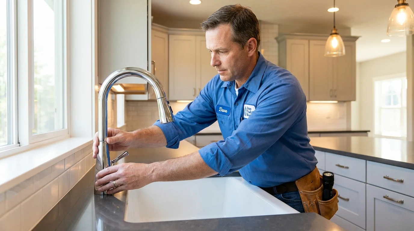 Kitchen faucet installation by Johns Plumbing LLC in Etna